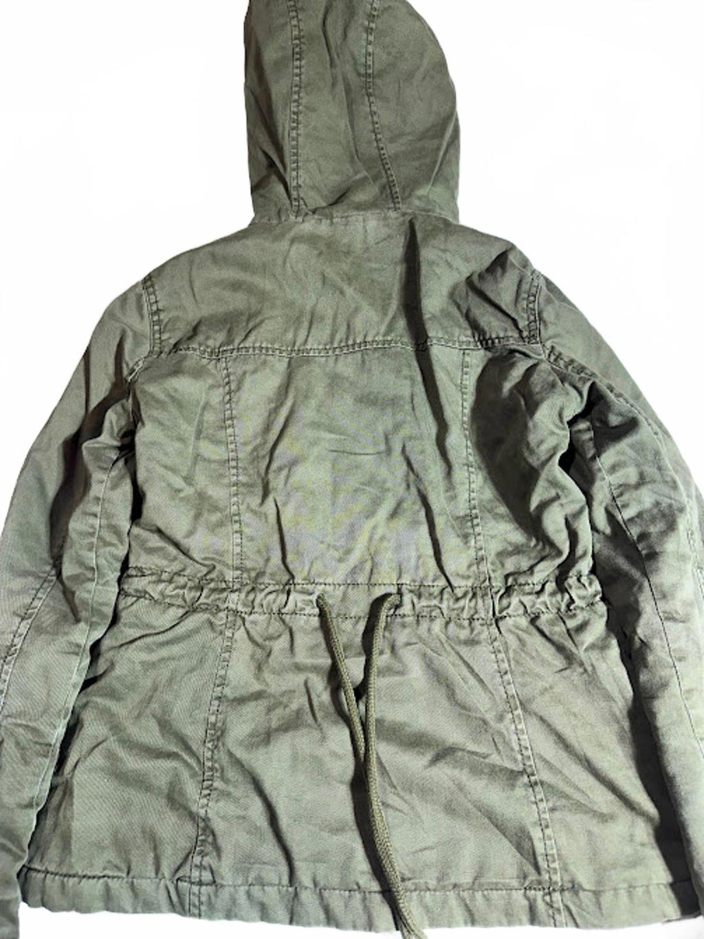 Hollister Olive Hooded Jacket Plaid Lined Utility Coat XS