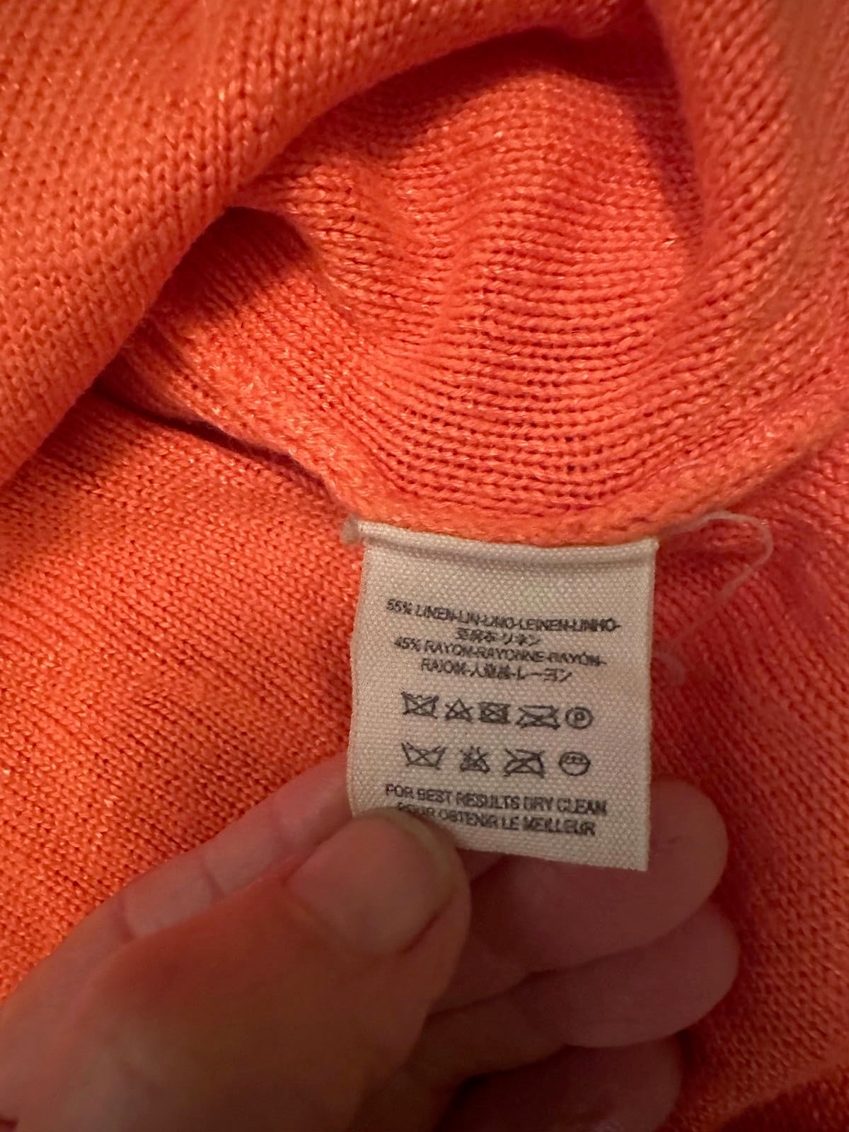 Free People Orange Knit Hooded Pullover Sweater M