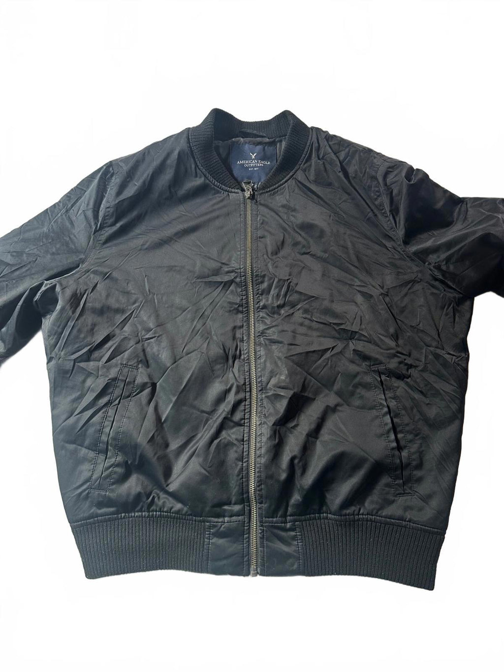 American Eagle Black Bomber Jacket Men L-XL