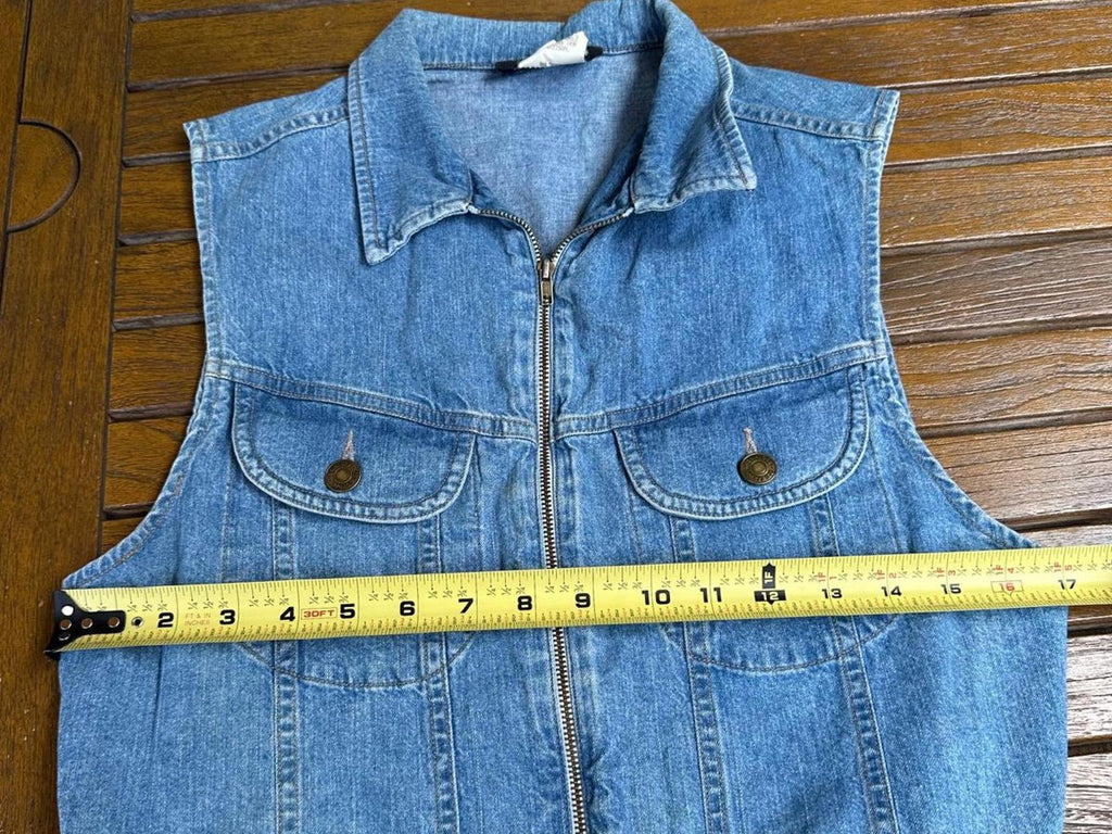 Vintage Breeches USA Denim Zip Front Vest Women's M