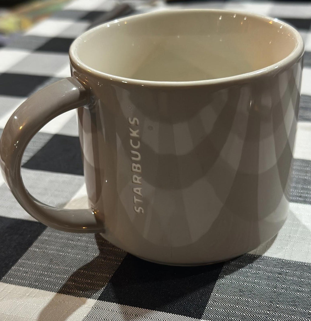 Starbucks (16 oz) Matte Taupe Wide Base Embossed Coffee Mug