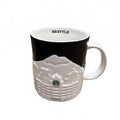 Starbucks Seattle Collector Series 3D Relief Black White Skyline 2012 16 oz Mug