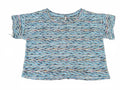 Free People Knit Crop Top Blue Textured M