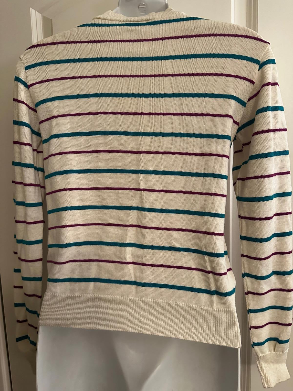 1970s Hang Ten Striped Mock Neck Sweater XS