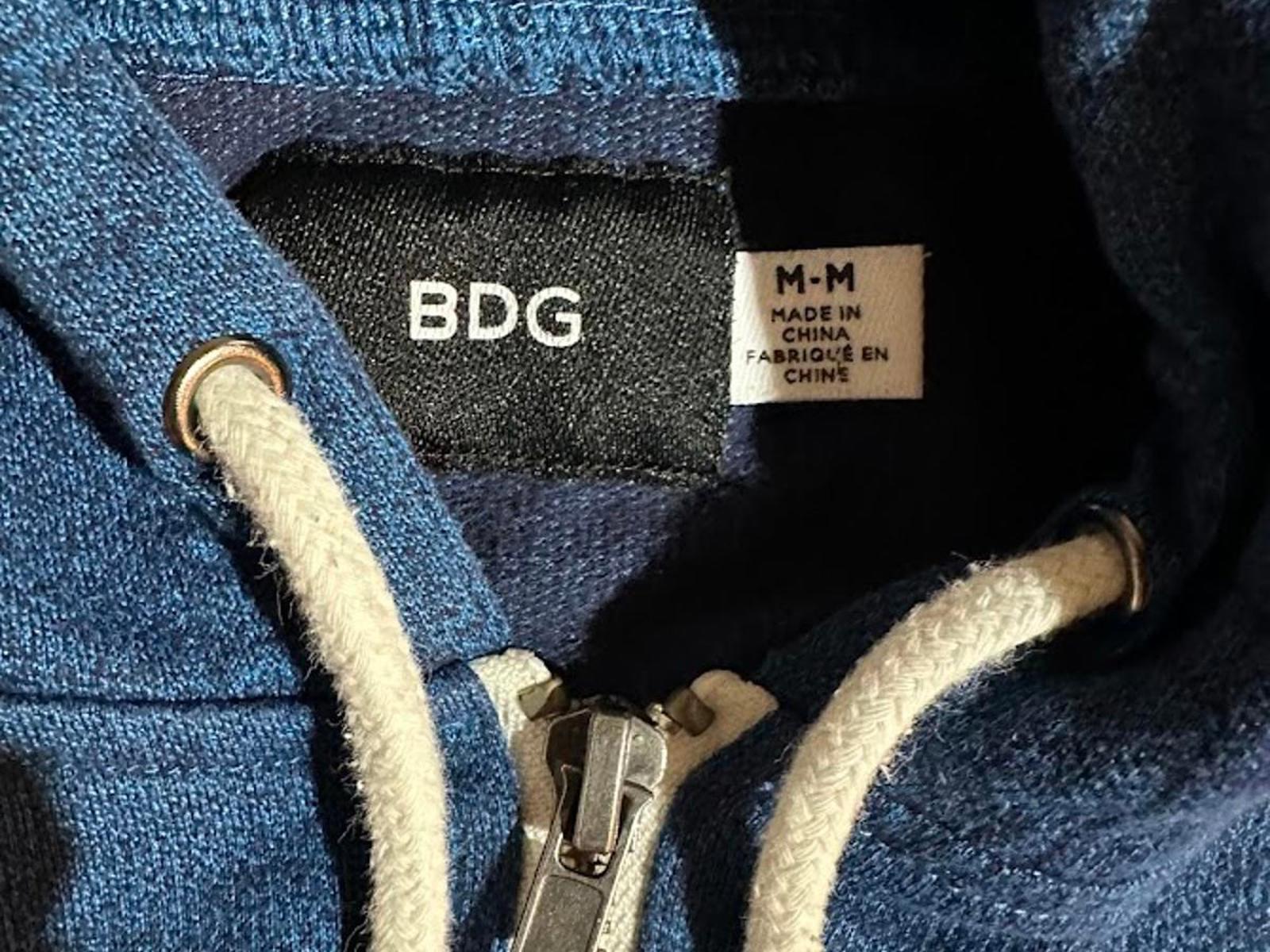 BDG Blue Zip Hoodie Sweatshirt M