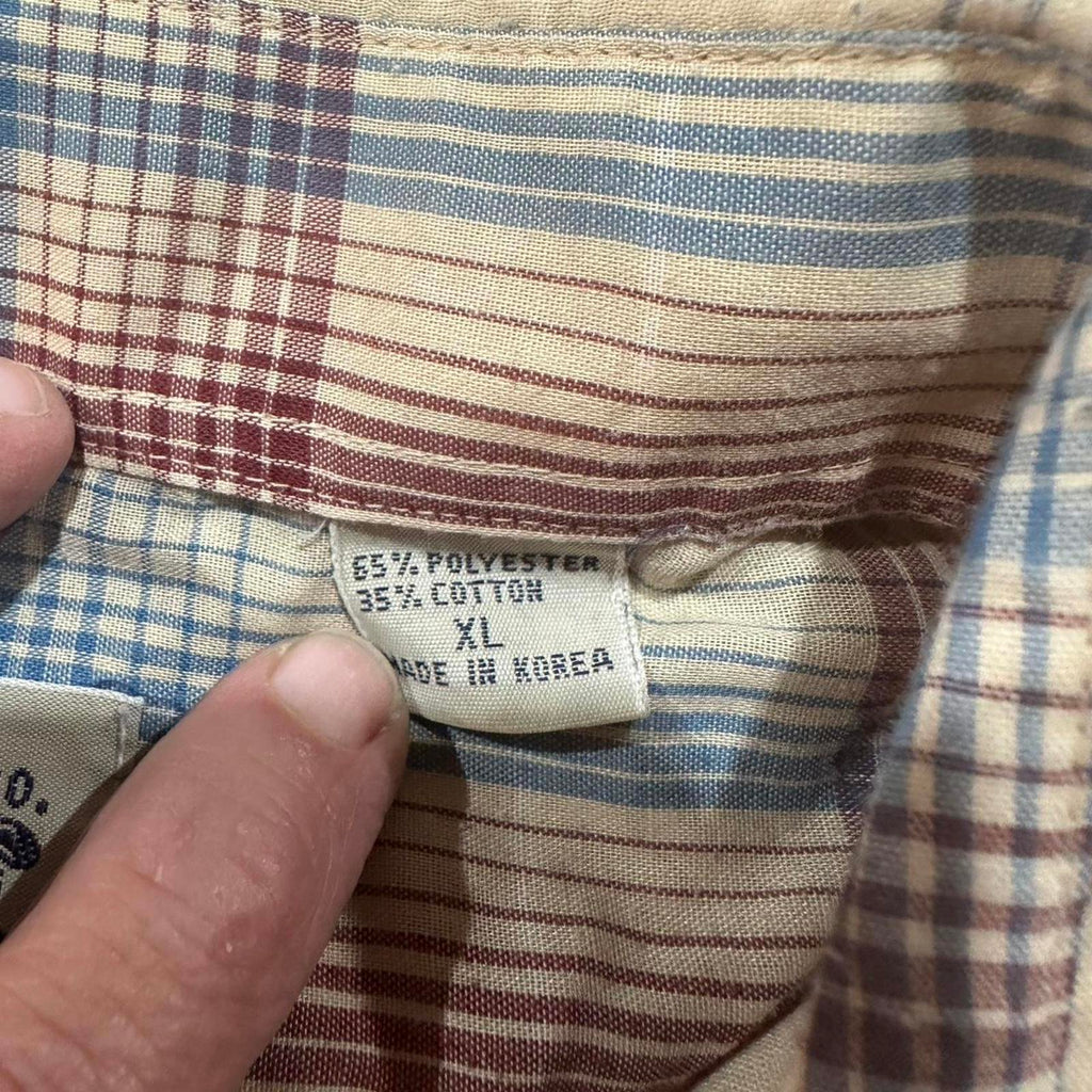 Levi's Plaid Western Snap Shirt XL Korea