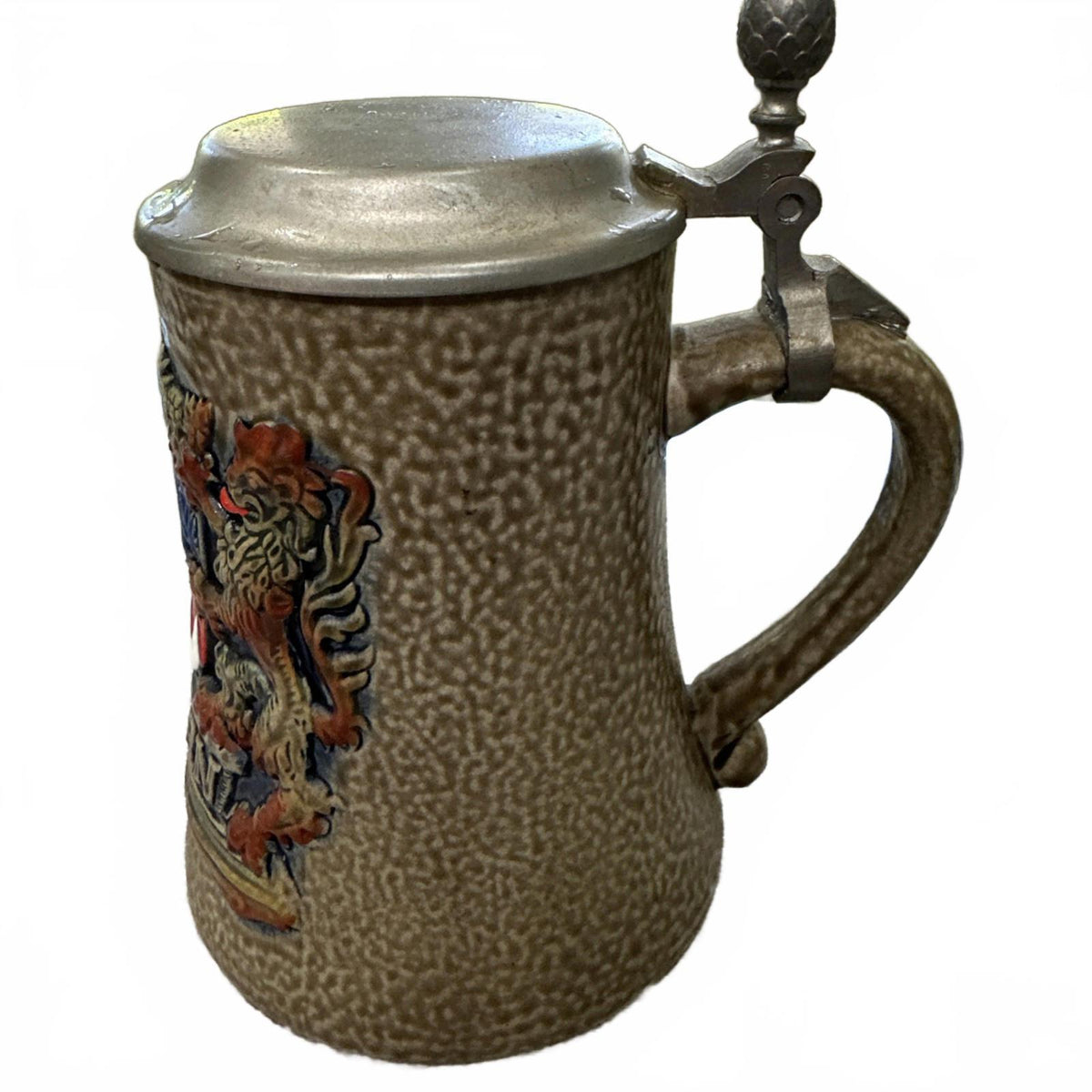 Vintage Bayern Bavaria German Beer Stein Pewter Lid