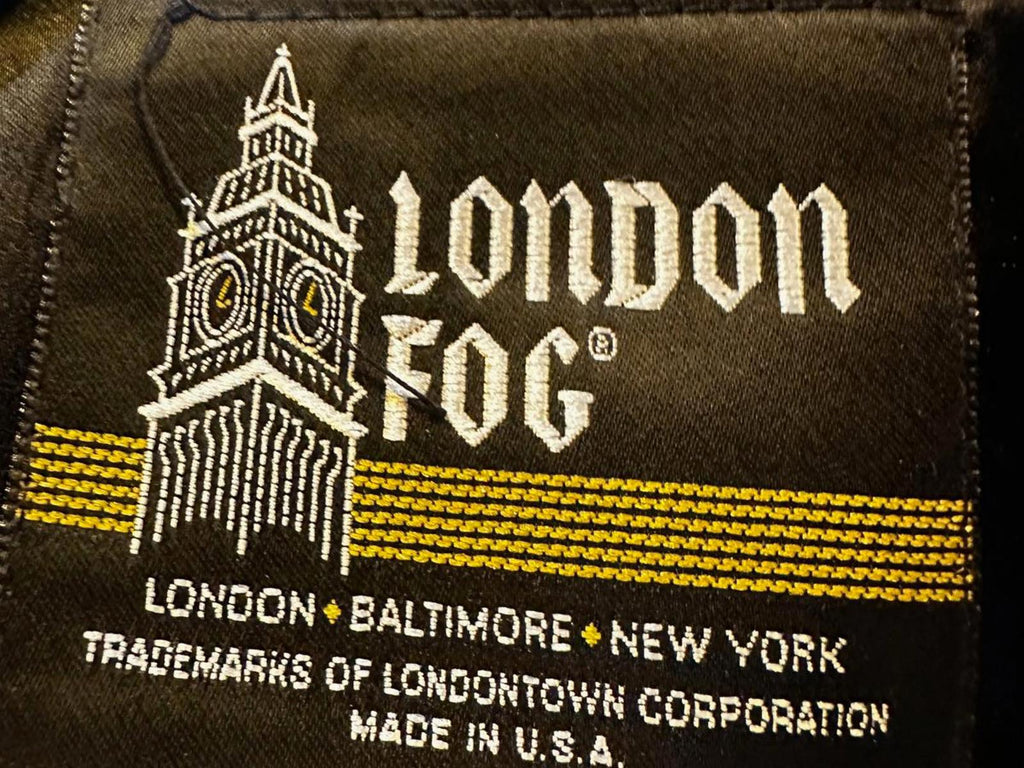 London Fog 44L Charcoal Wool Overcoat Made in USA