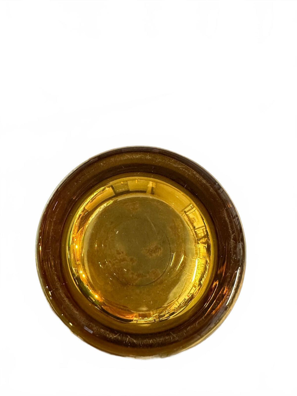 Vintage Amber Gold Heavy Base Tumbler Rocks Glass