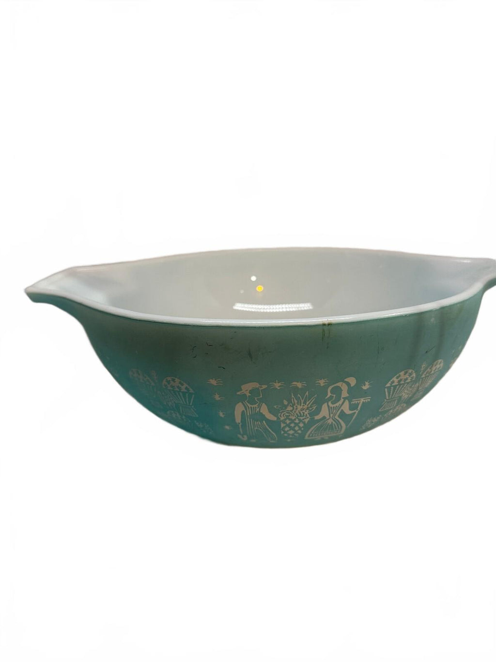 Vintage Pyrex 444 Turquoise Butterprint Cinderella Bowl