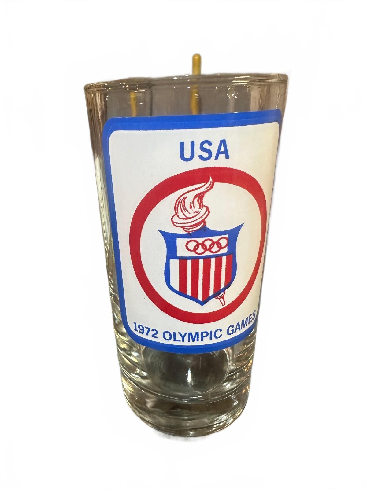 Vintage 1972 Team USA Munich Olympics Glass Tumbler