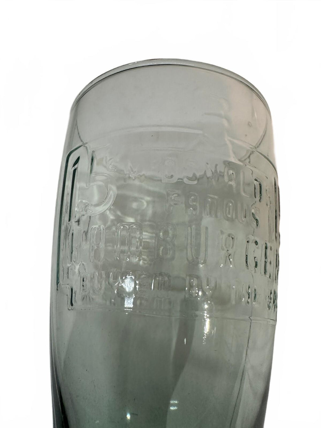 3 McDonald’s 1997 Embossed Glasses Purple Green Clear