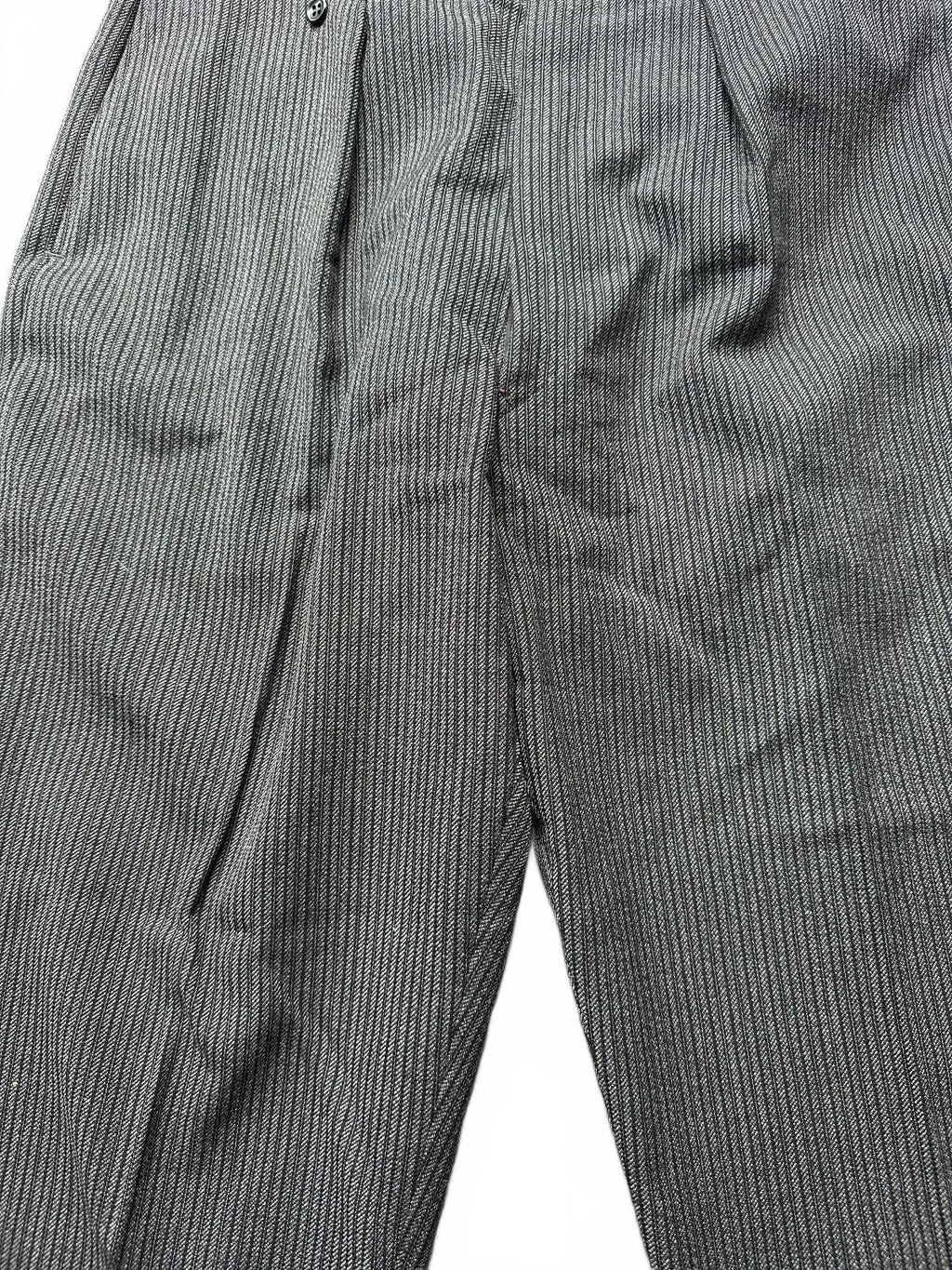 Vintage Men’s Striped Trousers Metal Zippers Suspender 32