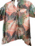 Aisokula by Fiji Orange Tropical Hawaiian Shirt S