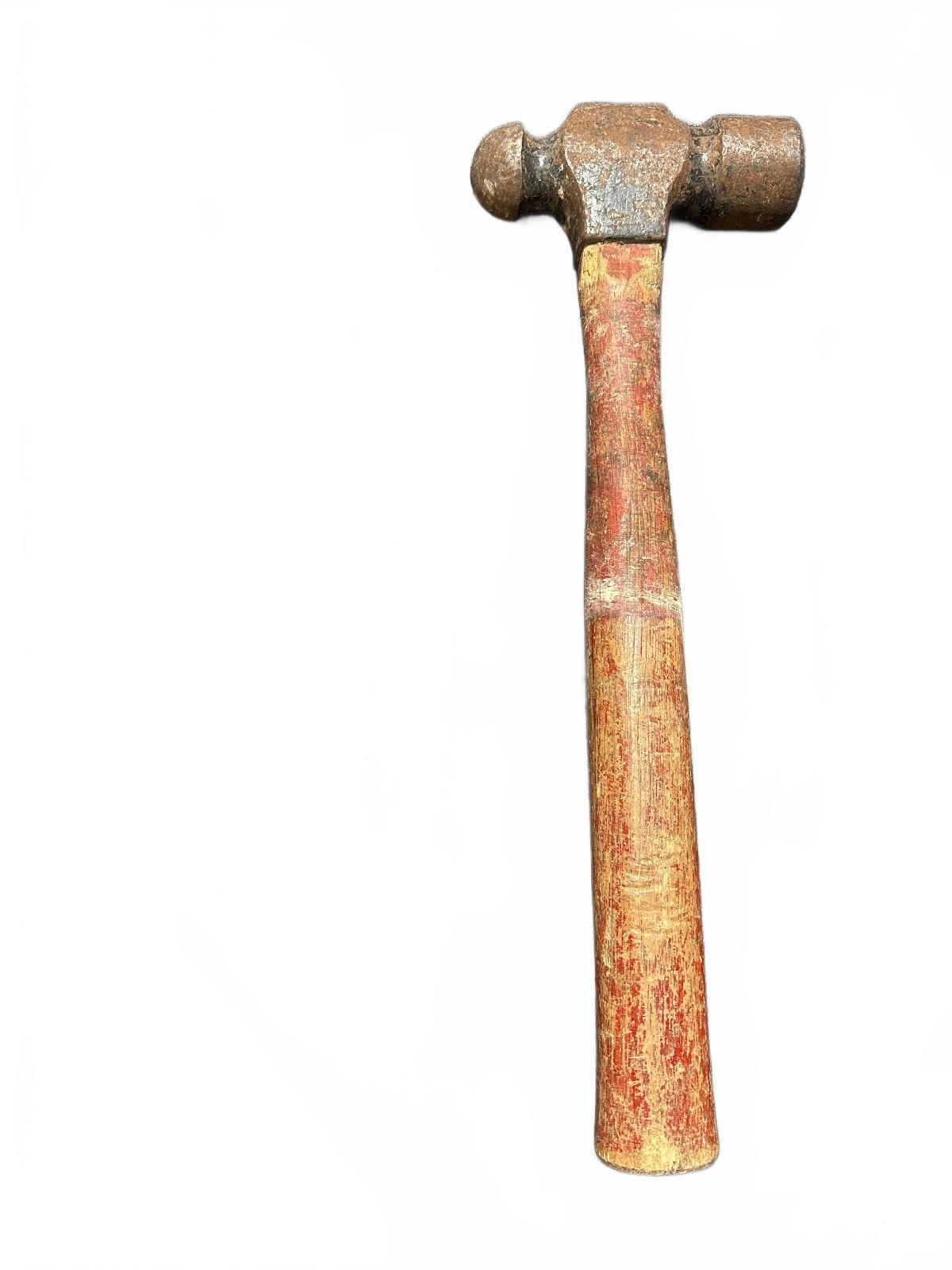 Vintage Ball Peen Hammer 15" Wood Handle