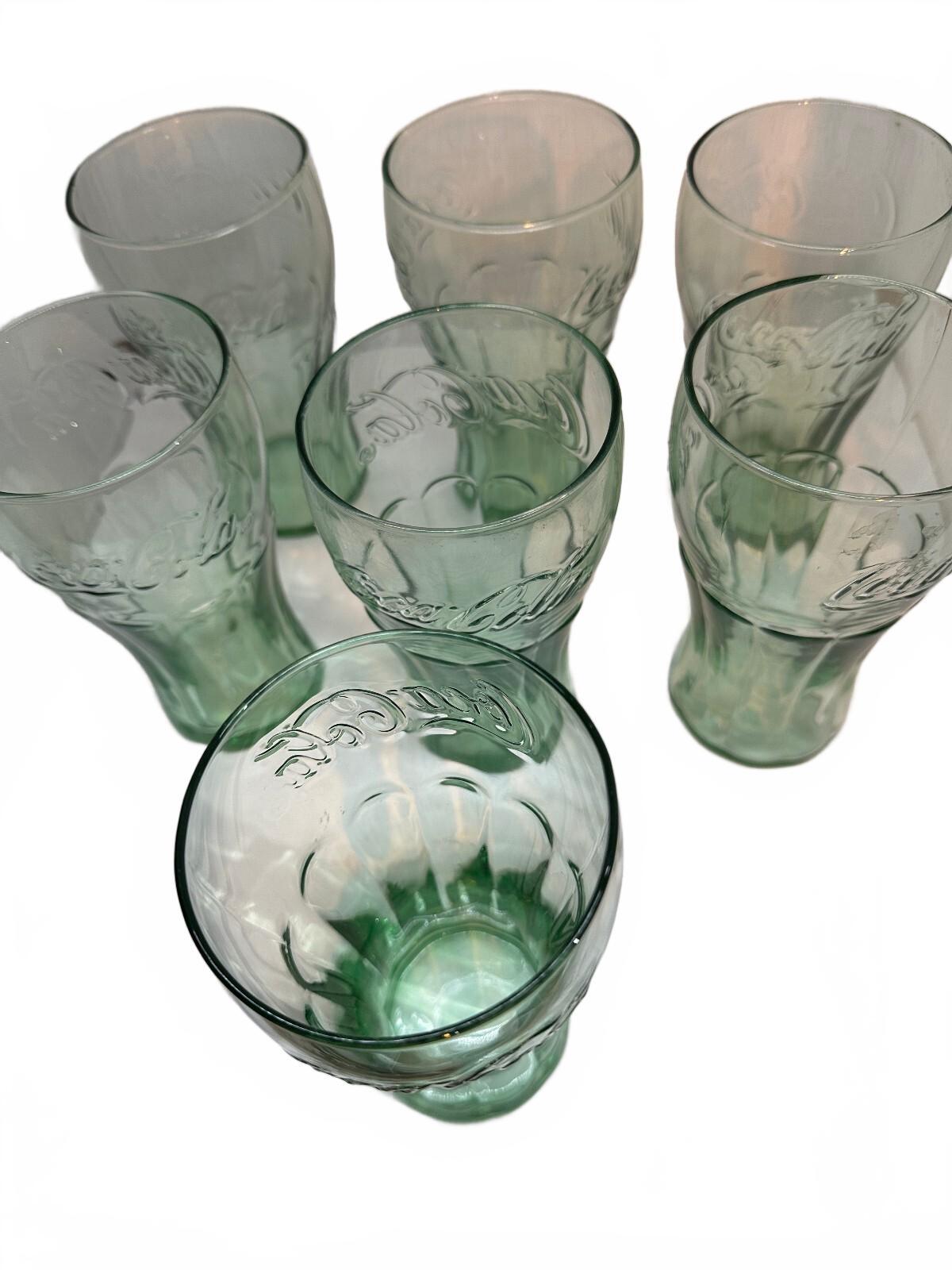 Set of 7 Libbey Coca-Cola Georgia Green Glasses
