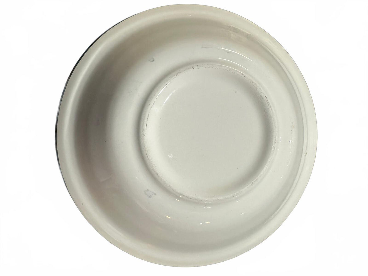 Vintage Yellow Rim Ceramic Serving Bowl 8.25"