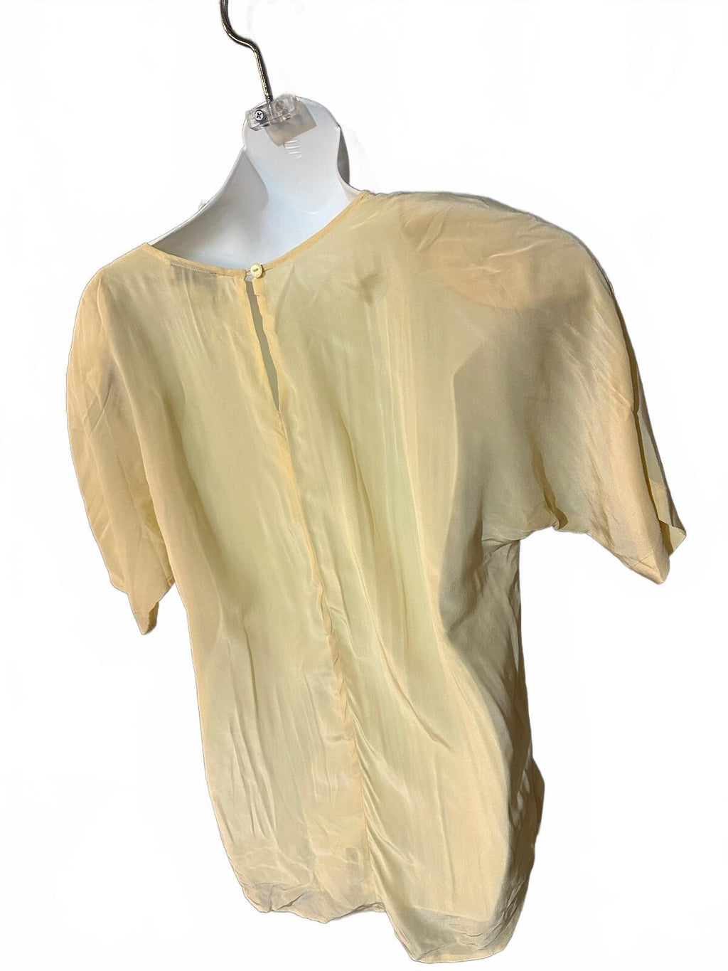 Mr. Jax 100% Silk Embroidered Pocket Blouse 8 Pale yellow