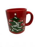 Vintage 1978 Home-Spun Christmas Tree Mug Red