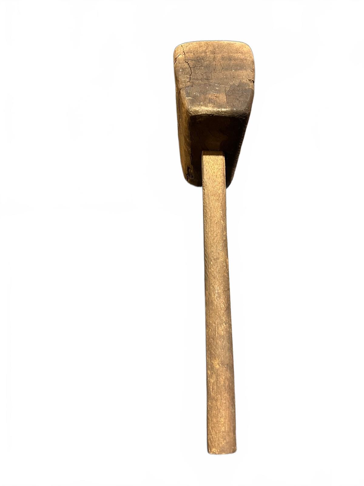 Antique Primitive Wooden Carpenter Mallet Woodworking Tool