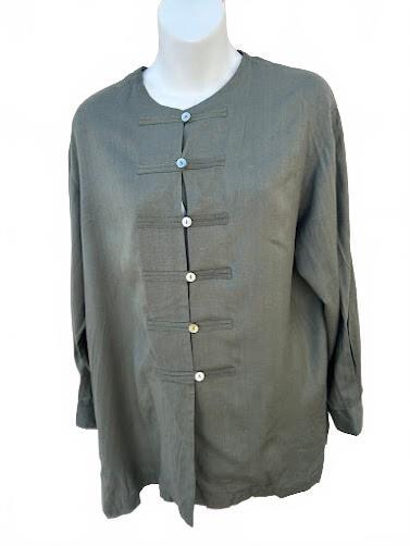 SilkLand 100% Silk Mandarin Button Blouse