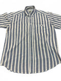 Vintage Britannia Blue White Stripe Button Shirt M
