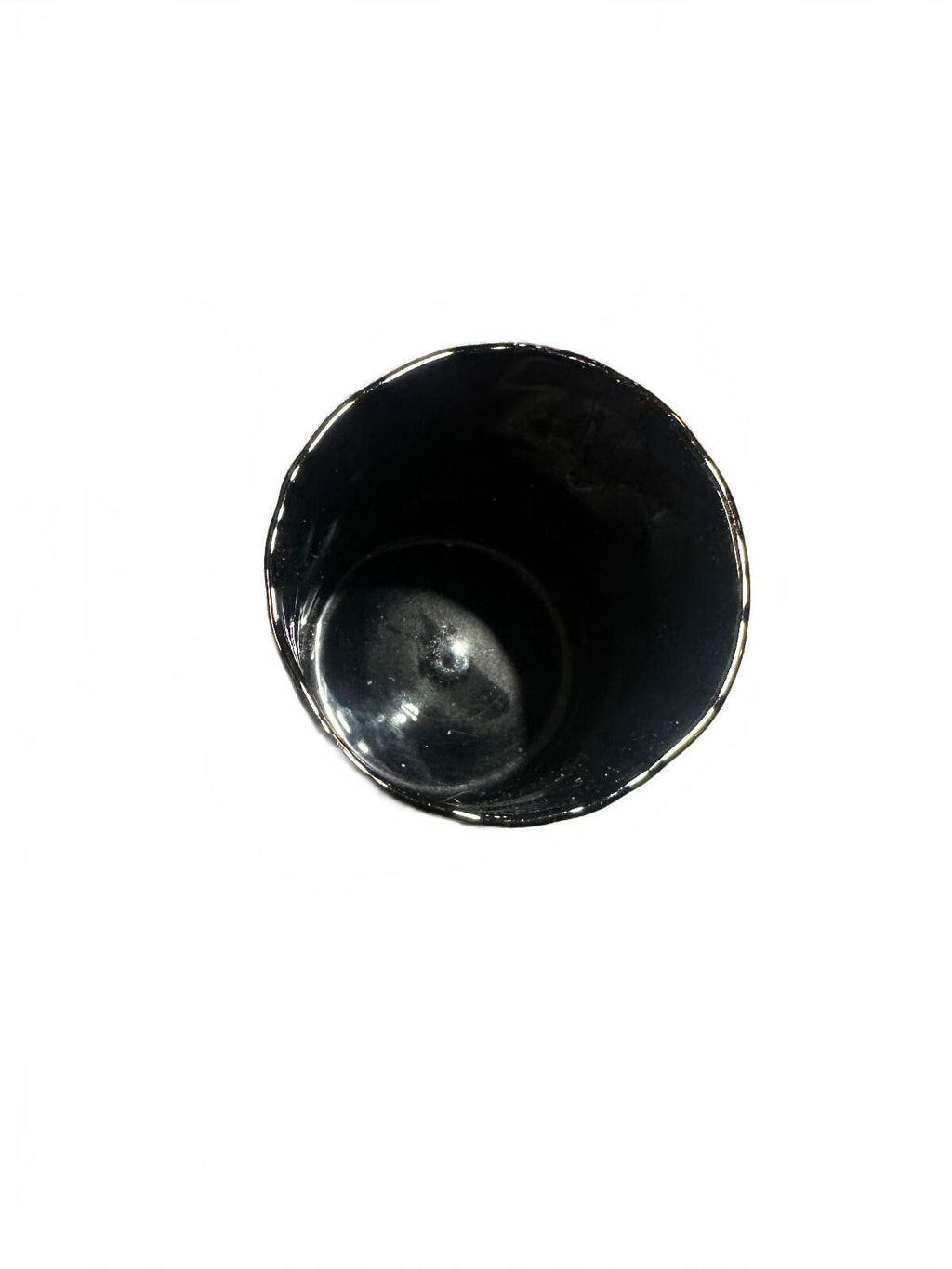 Signed 1985 Black & Gold Studio Art Glass Vessel 3.5"