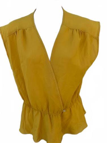 Diane Rich California Mustard Peplum Blouse