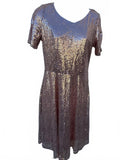 Rose Gold Sequin Cocktail Dress Women's Small