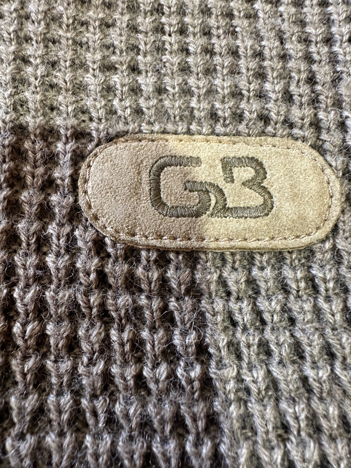 Guy de Berac GB Brown V-Neck Knit Sweater France