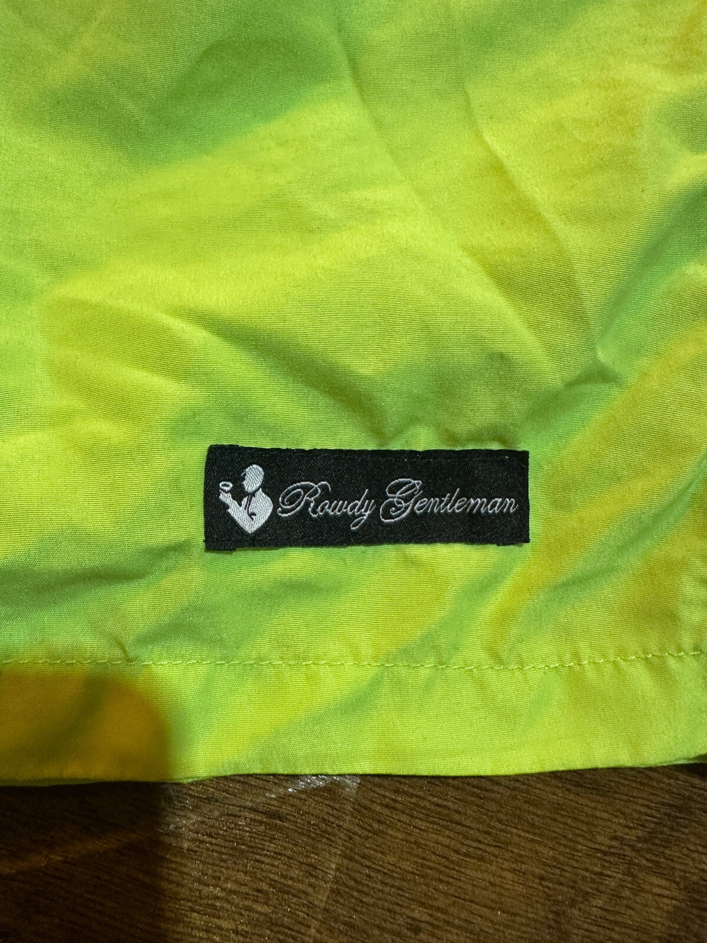 Rowdy Gentleman Men’s M Neon Lime Swim Trunks Lined