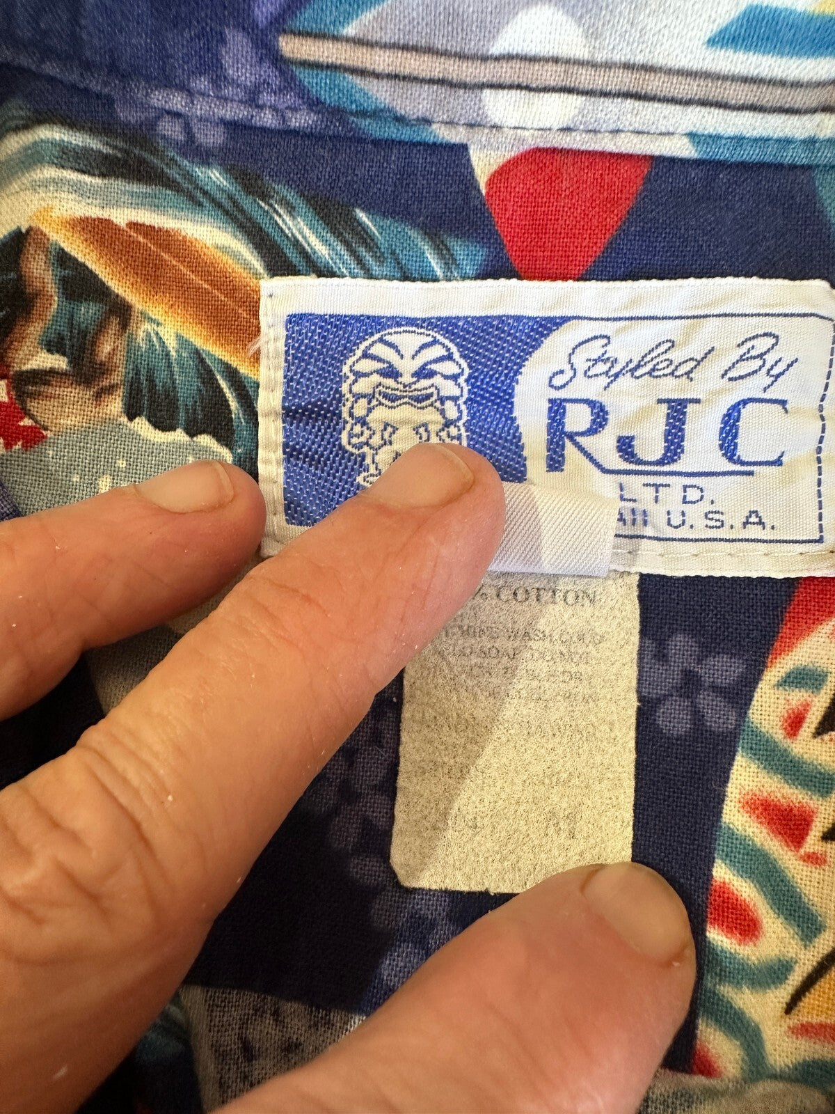 RJC Hawaii Surfboard Aloha Shirt Made USA M