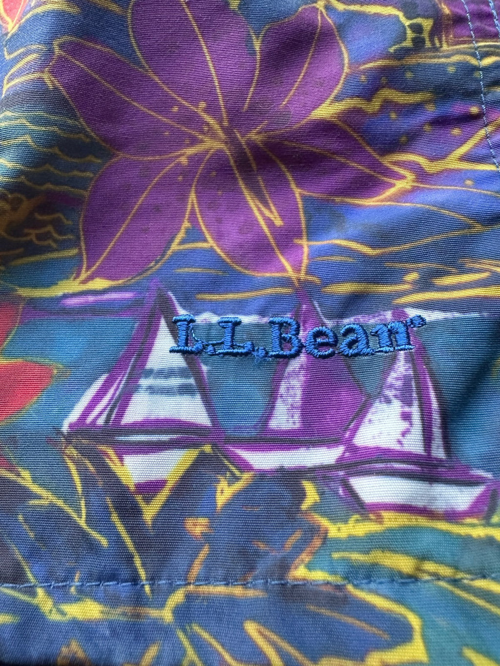L.L.Bean Tropical Floral Swim Trunks Men's S