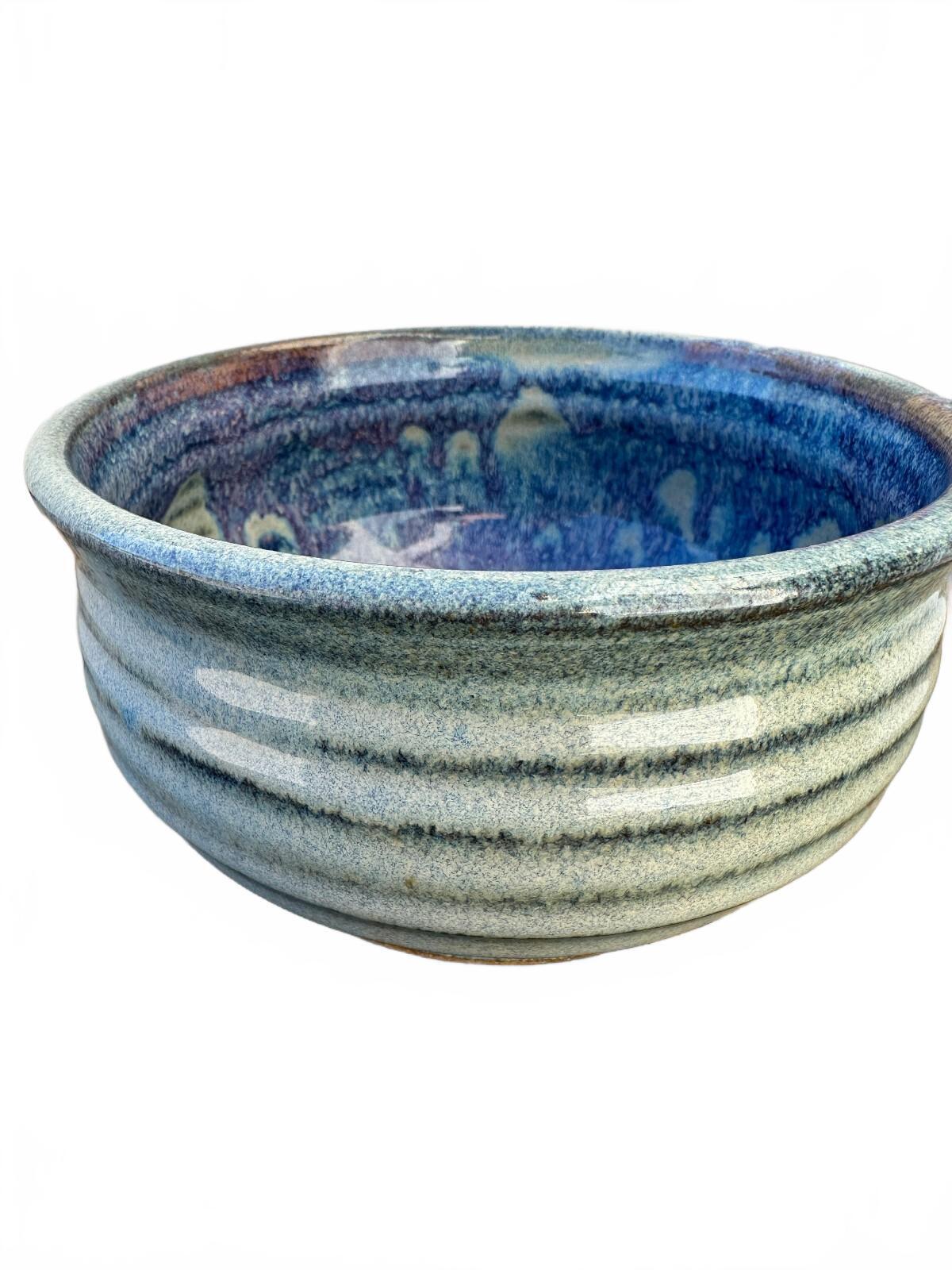 Signed Studio Pottery Blue Purple Glazed Bowl