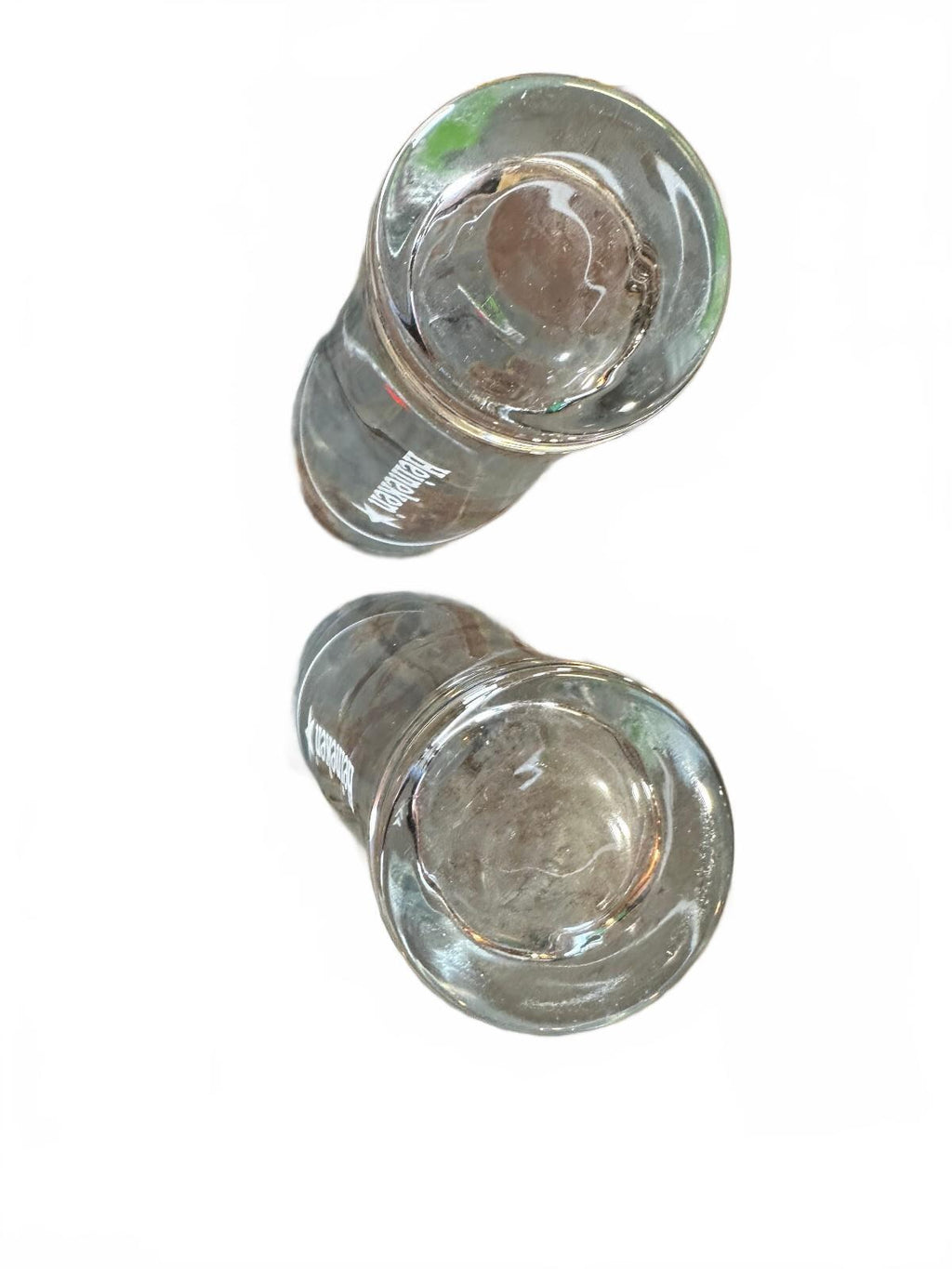 2 Heineken 0.25L Red Star Pilsner Beer Glasses 6.5"