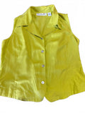 Peter Martin Chartreuse Silk Sleeveless Blouse M