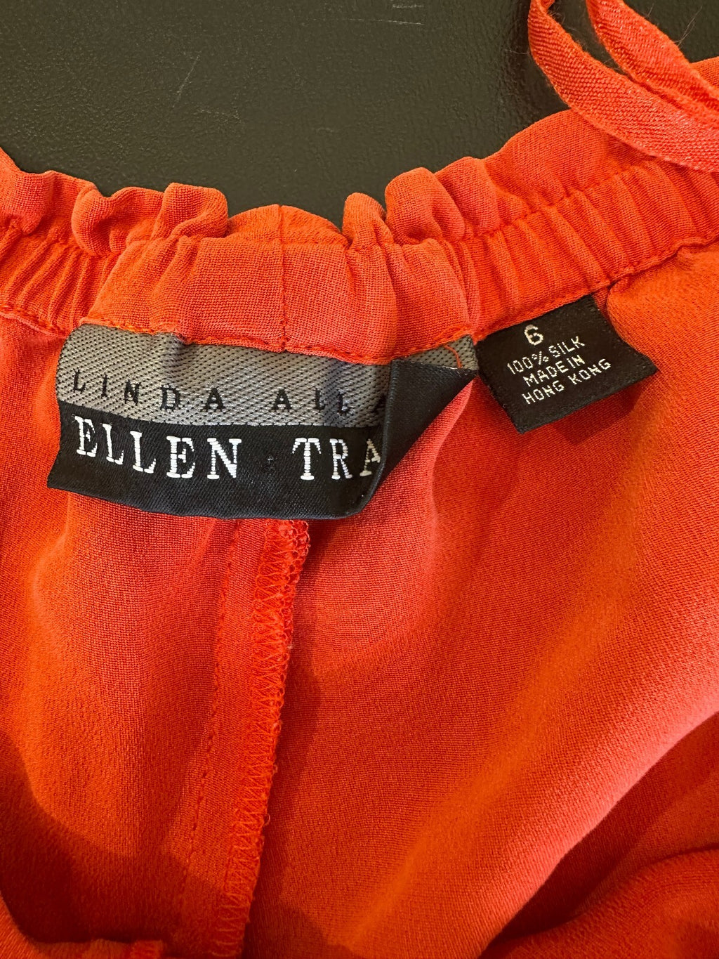 Vintage Ellen Tracy Orange Silk Drawstring Pants