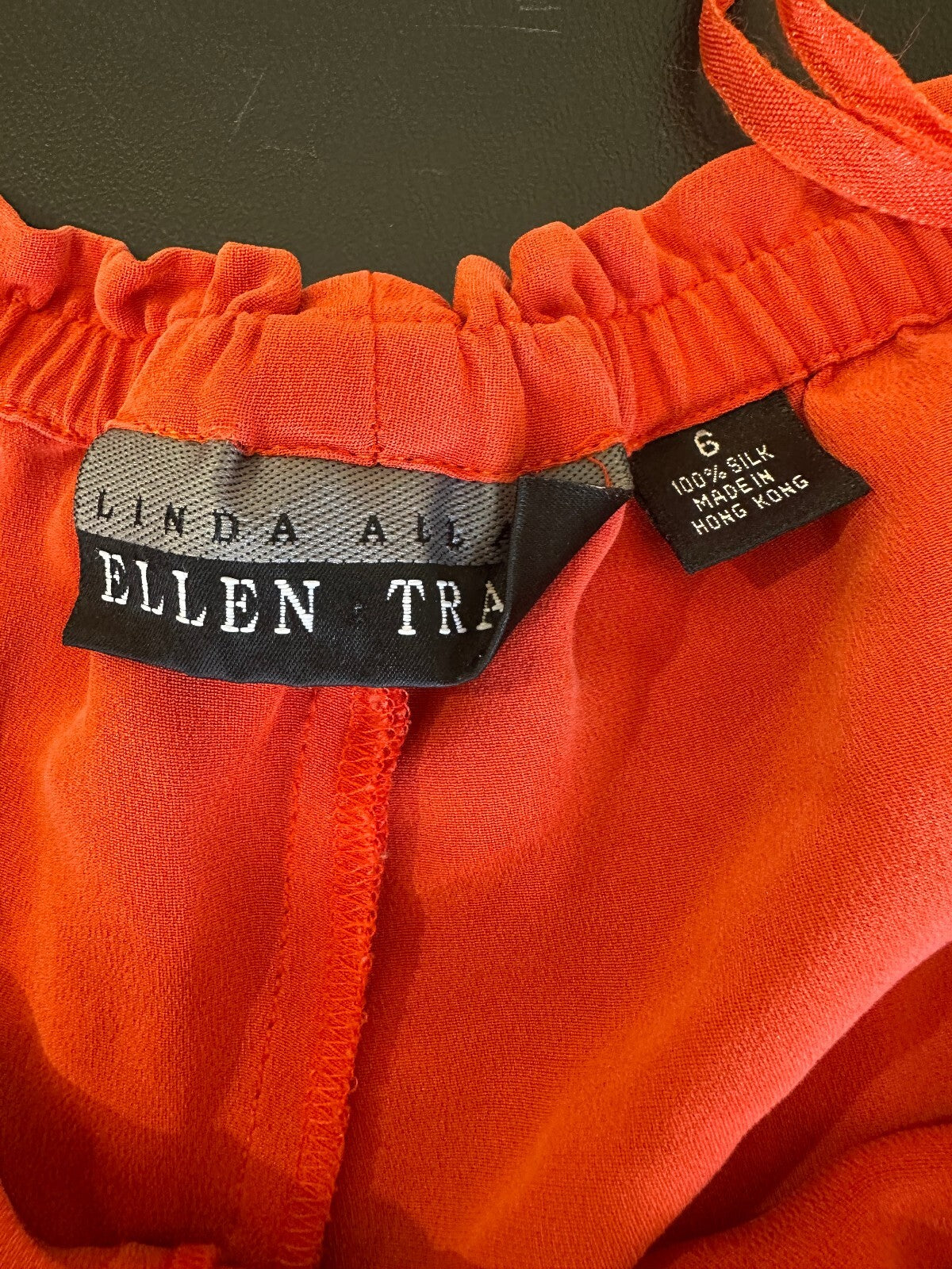 Vintage Ellen Tracy Orange Silk Drawstring Pants
