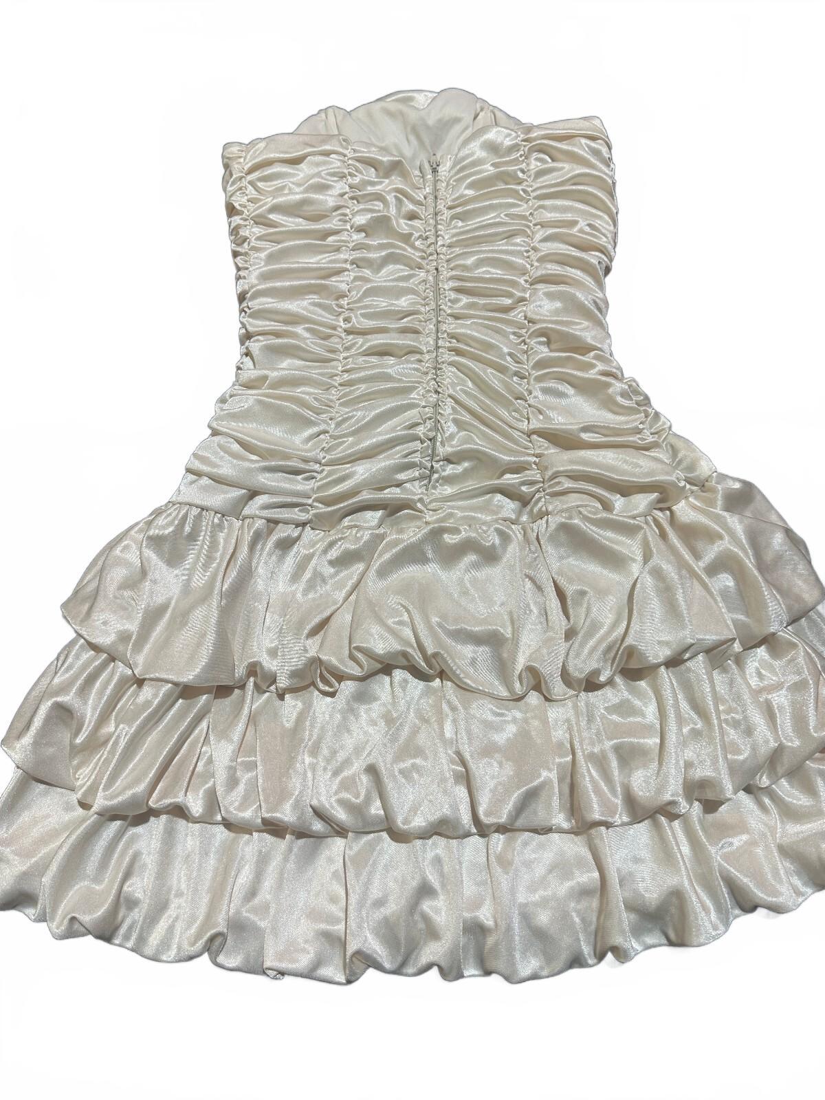 Steppin Out Ivory Strapless Ruffle Dress