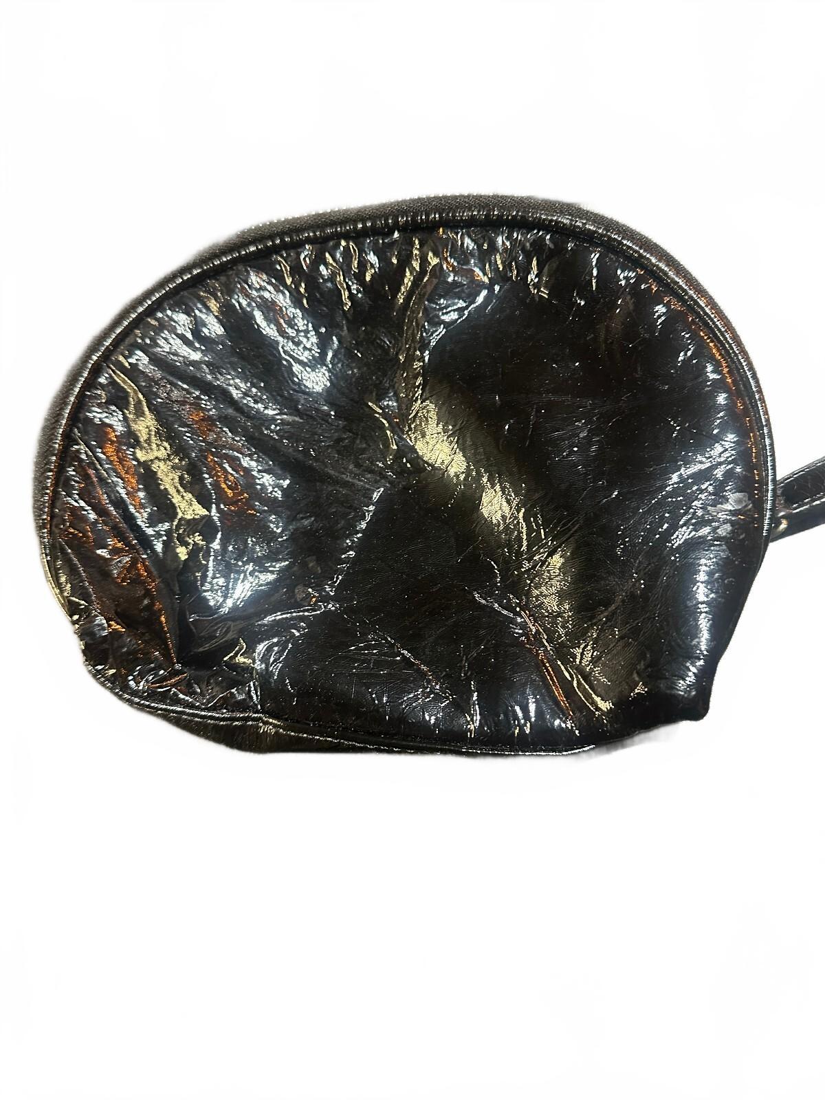 Betsey Johnson Black Patent Cosmetic Clutch