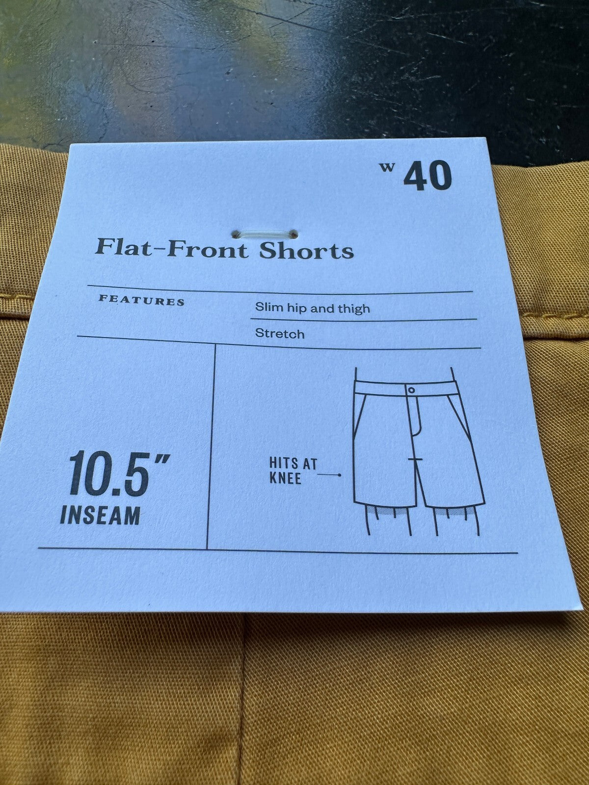 Goodfellow NWT Mustard Flat Front Shorts 40