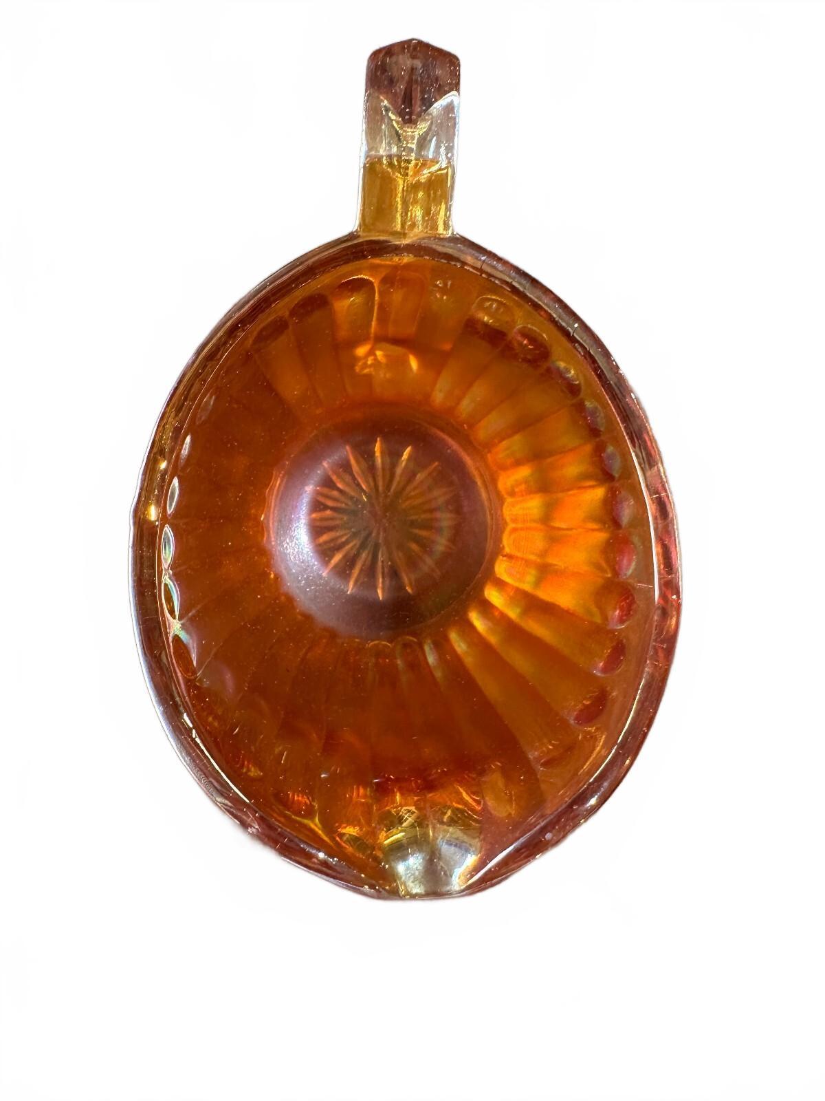 Vintage Marigold Carnival Glass Bowl & Creamer Set
