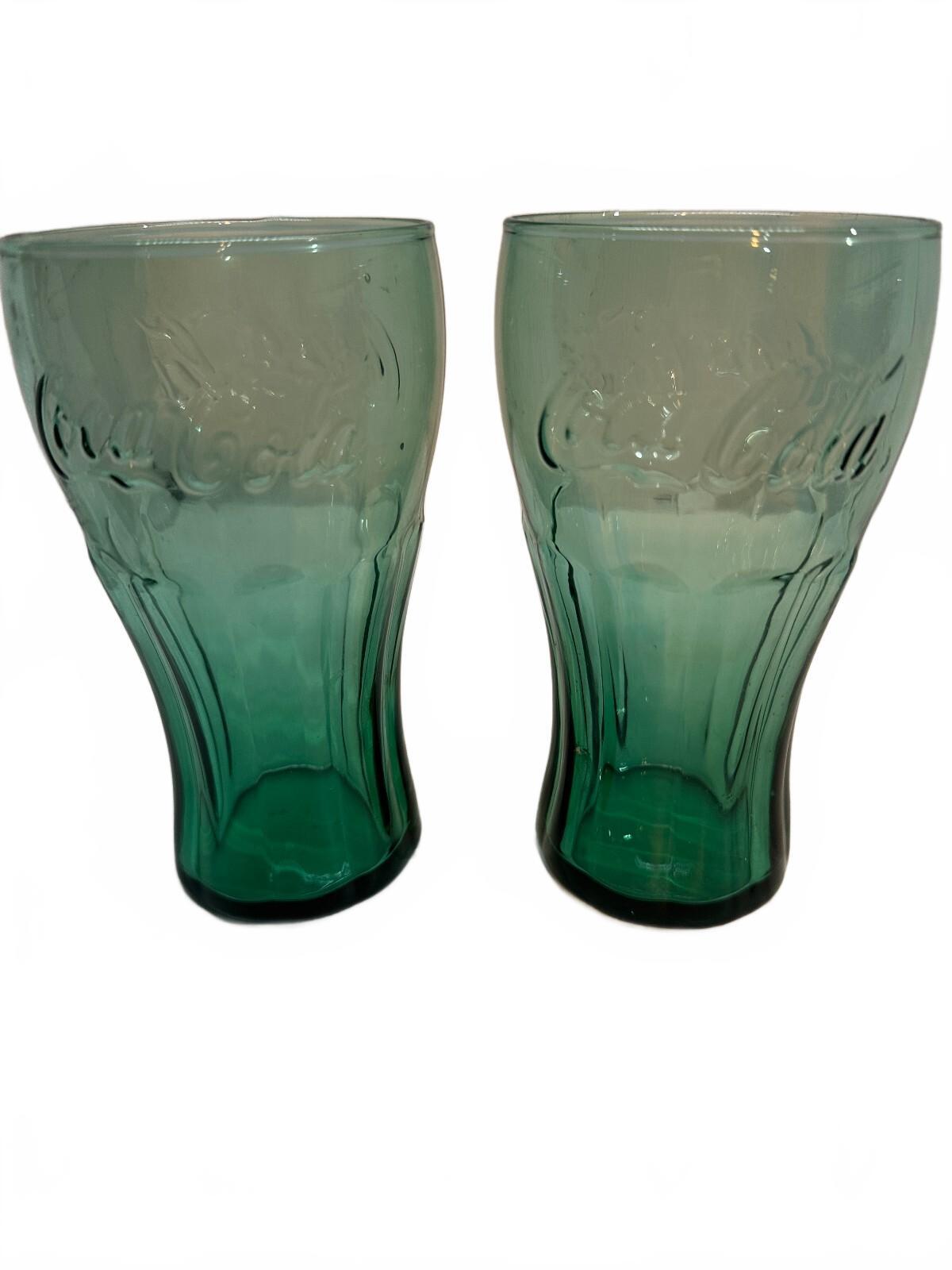 Set of 2 Coca-Cola Georgia Green Contour Glasses