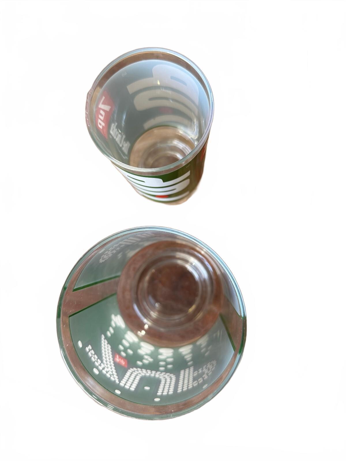 7UP Up & Up Green Soda Glasses Set of 2 Footed
