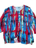 Joseph A Abstract Print Cardigan Sweater L