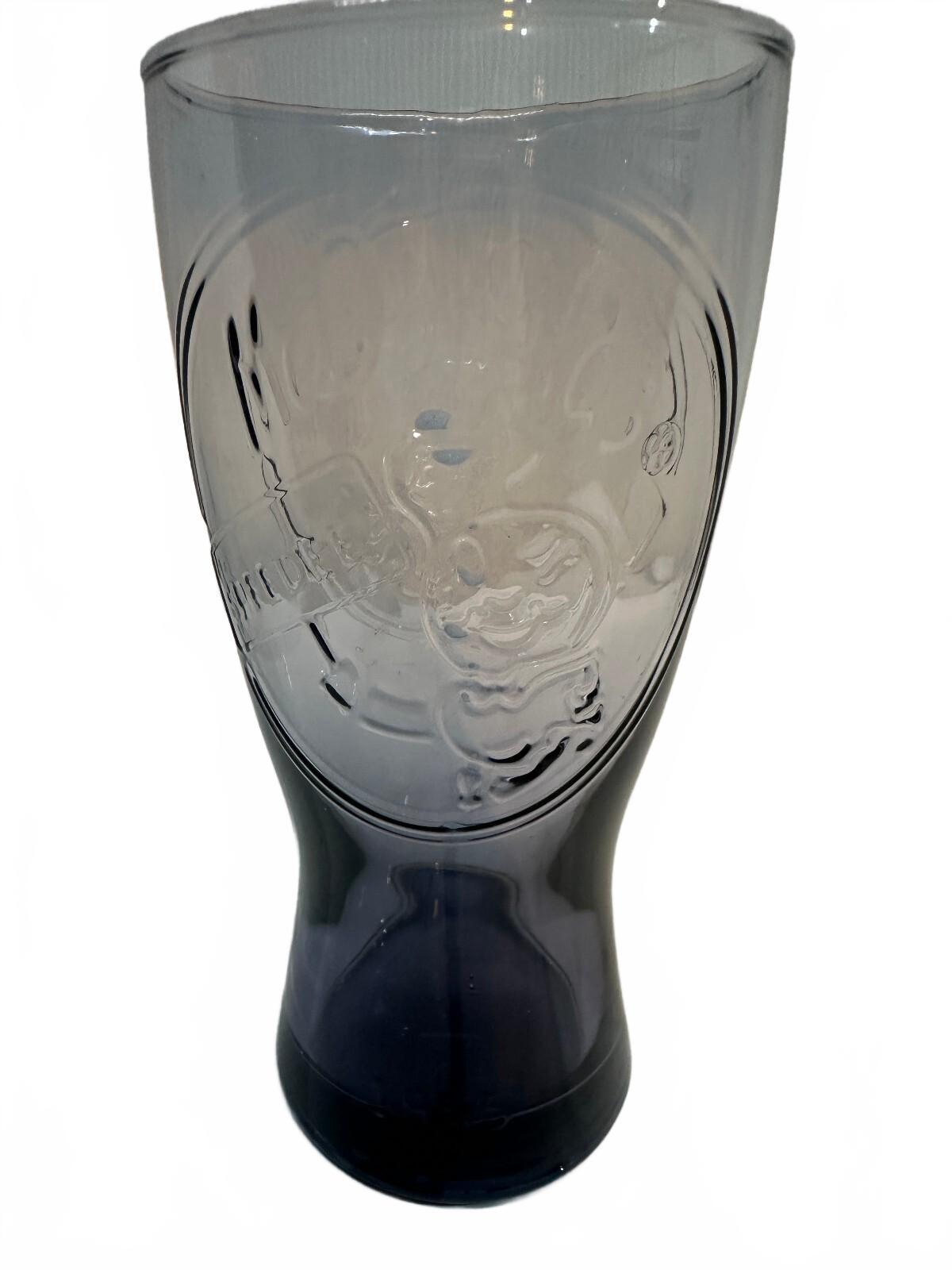 3 McDonald’s 1997 Embossed Glasses Purple Green Clear