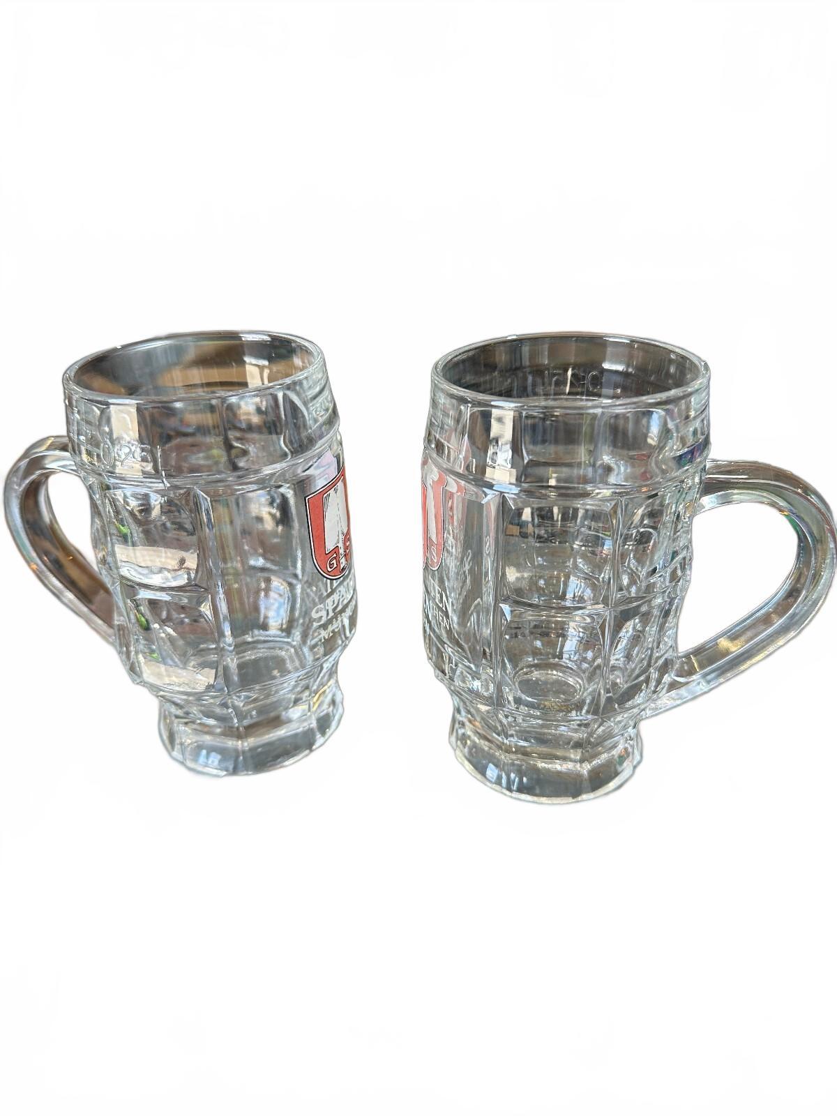 Set of 2 Spaten Munchen German Glass Beer Mugs