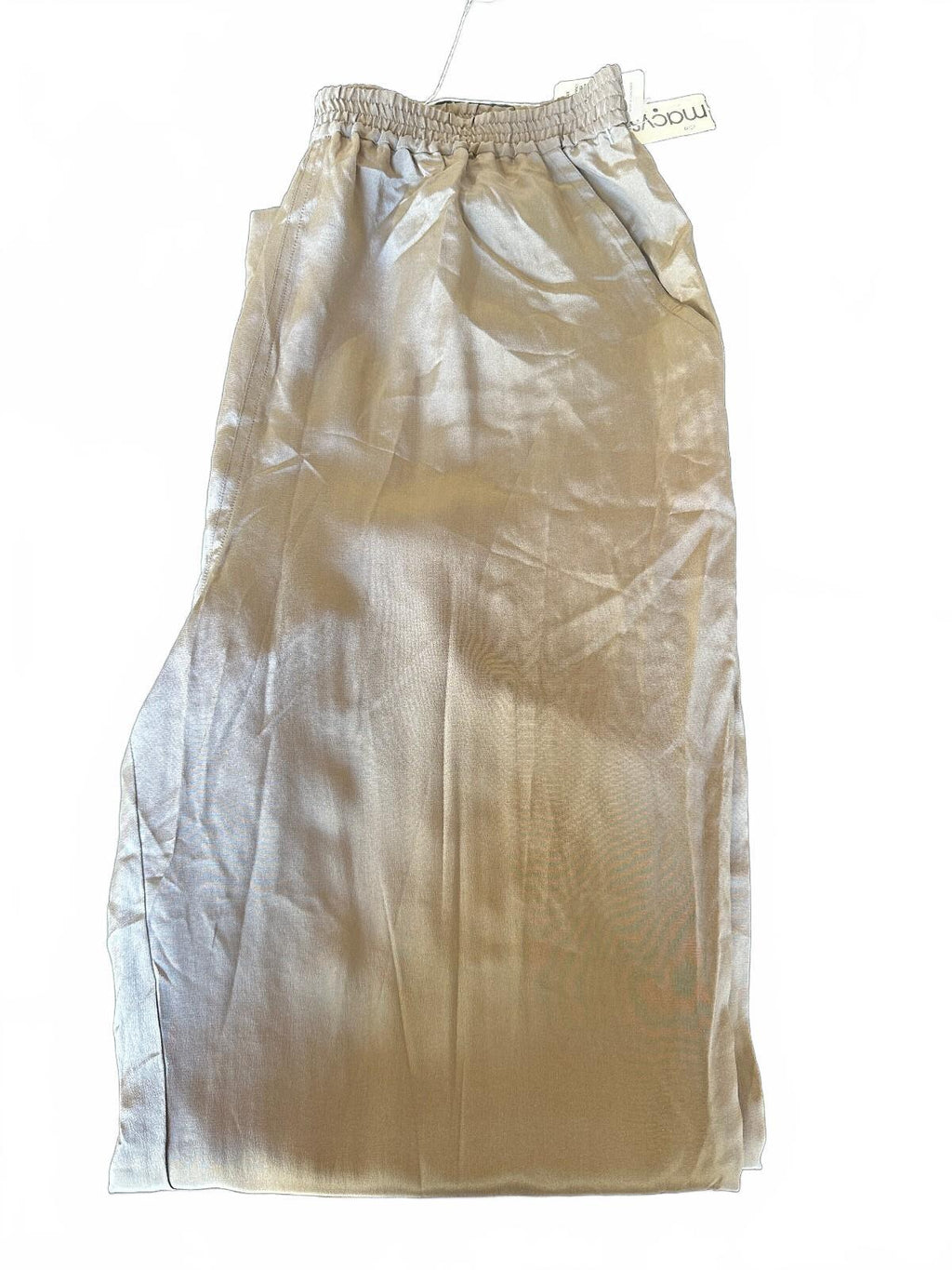 Claude Bennett Taupe Silk Pull-On Pants 10