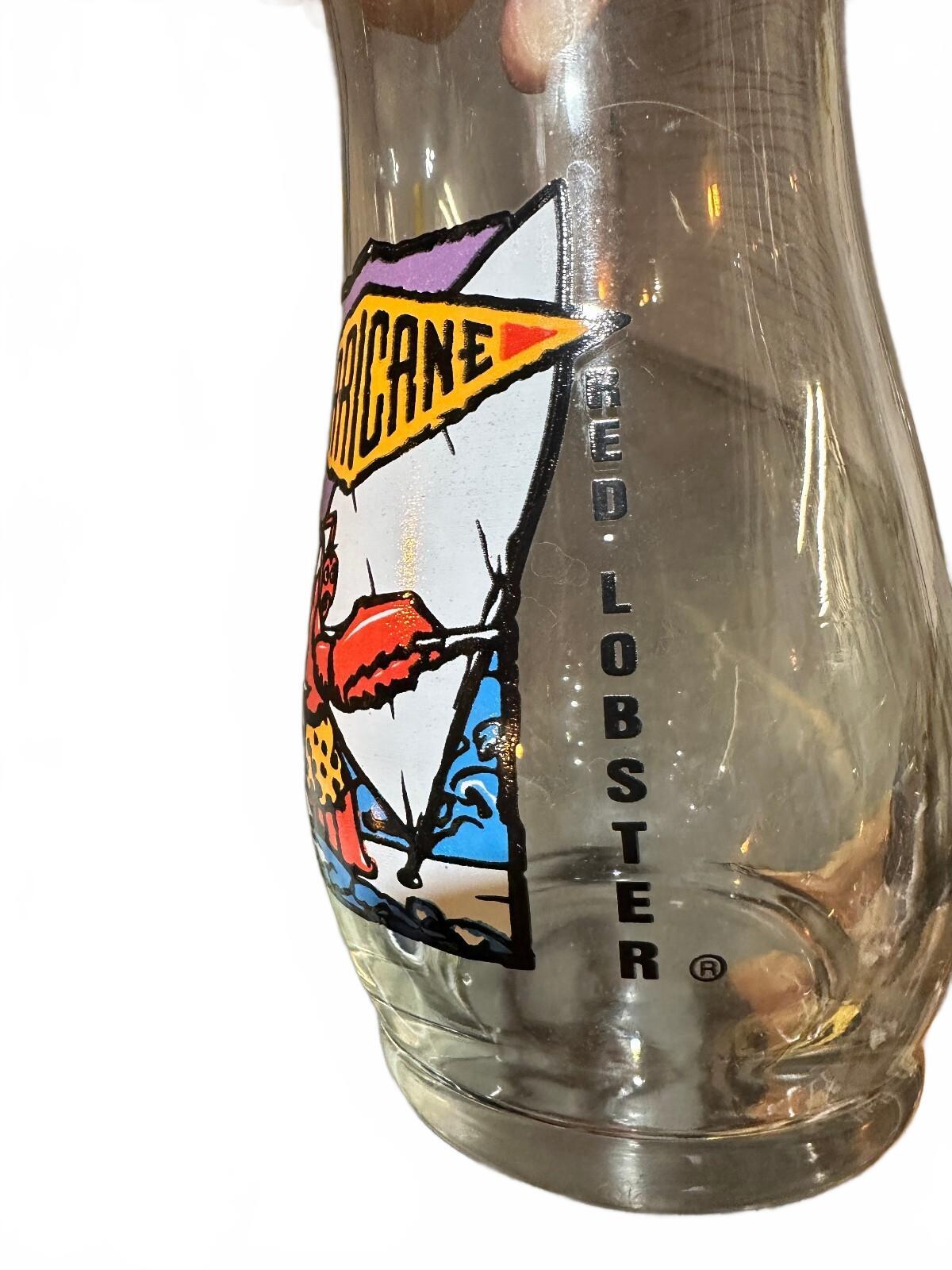 Vintage Red Lobster Hurricane Glasses 7" Set of 2