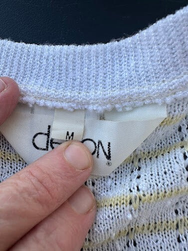 Vintage Devon USA Yellow Stripe Sweater Vest M